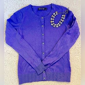 NEW YORK & COMPANY Lavender Gem Button-Down Long-Sleeve Cardigan XSmall